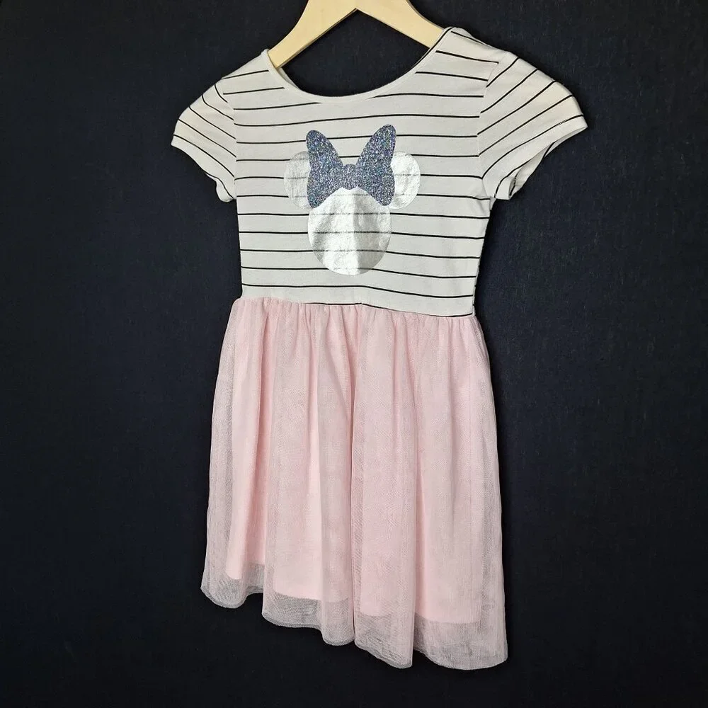 💙 Disney Girls Tulle T-Shirt Dress Size 6 Ballerina Princess Cute Outfit Girly